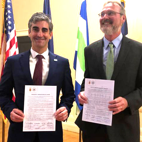 2019 October Miro Weinberger and Richard Gliech with the signed charter